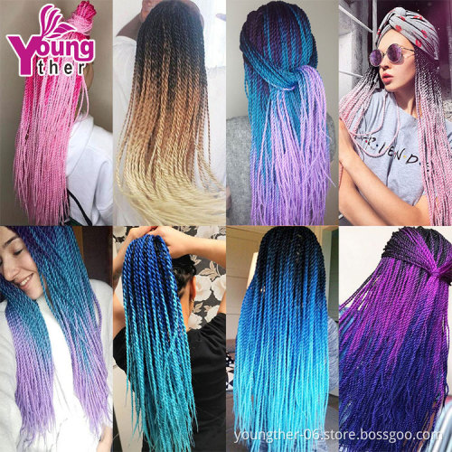 Wholesale Price Senegalese Twist Braid  24 inch Synthetic Senegalese Twist Crochet Box Braid Hair Extension